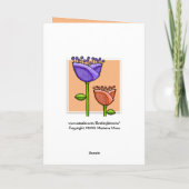 Fun Doodle Flowers orange purple Mother's Day Card Karte (Rückseite)