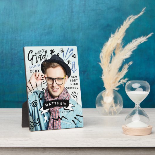 Fun Doodle Sketch Magazine Cover Grad Foto Fotoplatte (Seite)