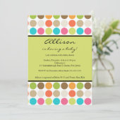FUN Dots GREEN Baby Girl or Boy Shooter Einladung (Stehend Vorderseite)