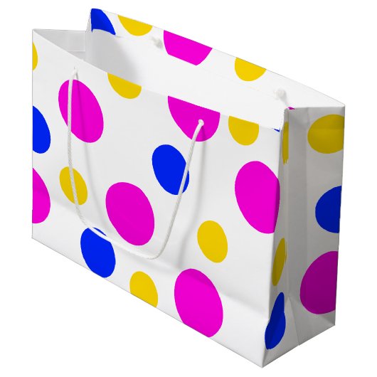 Fun Dots Große Geschenktüte (Vorderseite Schrägansicht)