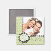 Fun Dots Love Birds Foto speichern das Date Magnet (Vorderseite/Rückseite)