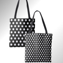 Fun Double Dots Black mit White Polka Dot Tasche