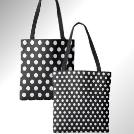 Fun Double Dots Black mit White Polka Dot Tasche