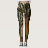 Fun Double Oak Tree Foto Print Leggings (Vorderseite)