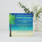 Fun Dream Beach Hochzeit Einladung (Stehend Vorderseite)