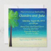 Fun Dream Beach Hochzeit Einladung (Vorderseite)