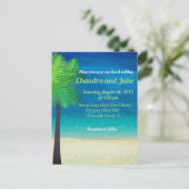 Fun Dream Beach Hochzeit Einladung Postkarte (Stehend Vorderseite)