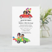 Fun Drive by Birthday Party Einladung (Stehend Vorderseite)