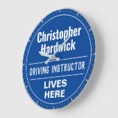 Fun Driving Instructor Wall Plaque Style Große Wanduhr (Winkel)