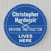 Fun Driving Instructor Wall Plaque Style Große Wanduhr