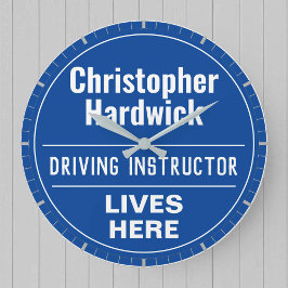 Fun Driving Instructor Wall Plaque Style Große Wanduhr