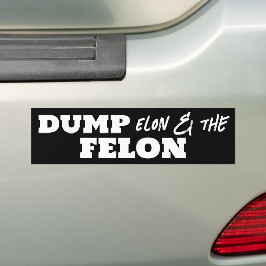 Fun Dump Elon und Felon Autoaufkleber (Auf Auto)
