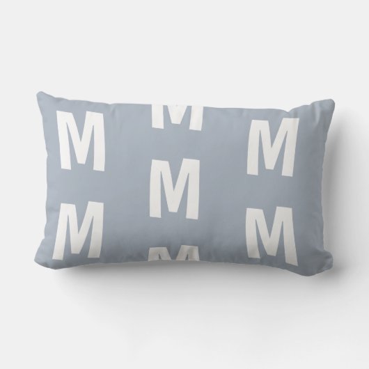 Fun Dusty Blue Monogram Lendenkissen (Rückseite)