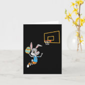Fun Easter Egg Bunny Dunk Basketball Spiel Osterfe Karte (Gelbe Blume)