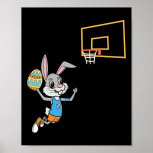 Fun Easter Egg Bunny Dunk Basketball Spiel Osterfe Poster