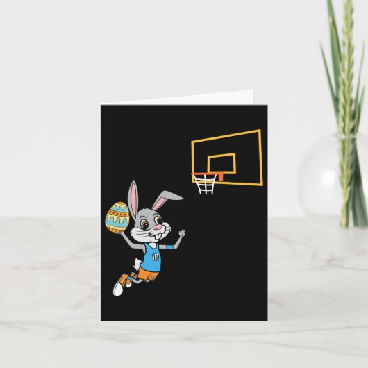Fun Easter Egg Bunny Dunk Bysketbyll Game Oster K Karte (Vorderseite)