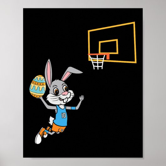 Fun Easter Egg Bunny Dunk Bysketbyll Game Oster K Poster (Vorne)