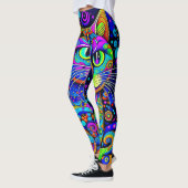 Fun Eccentric Comical Cat All-Over-Print-Leggings Leggings (Links)
