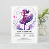 Fun Editable Ballerina Birthday Einladung (Stehend Vorderseite)