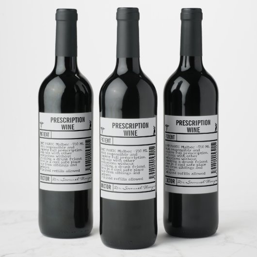 FUN editable grey Wine Labels for WINE Weinetikett (Flaschen)