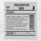 FUN editable grey Wine Labels for WINE Weinetikett (Einzelnes Label)