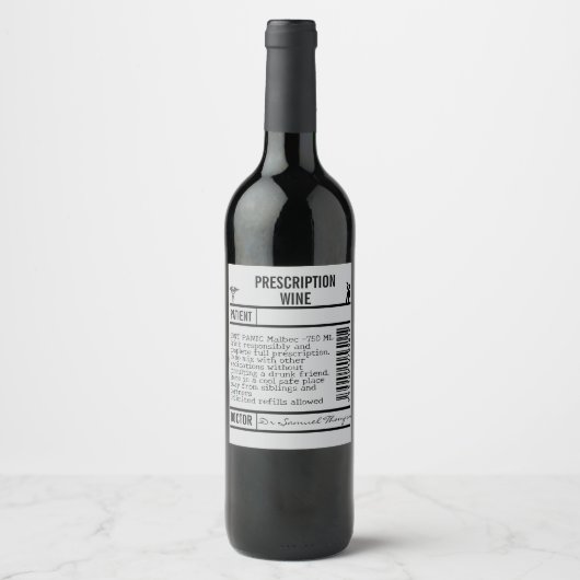 FUN editable grey Wine Labels for WINE Weinetikett (Vorderseite)