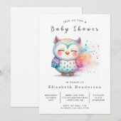 Fun Editable Owl Baby Dusche Einladung (Vorne/Hinten)