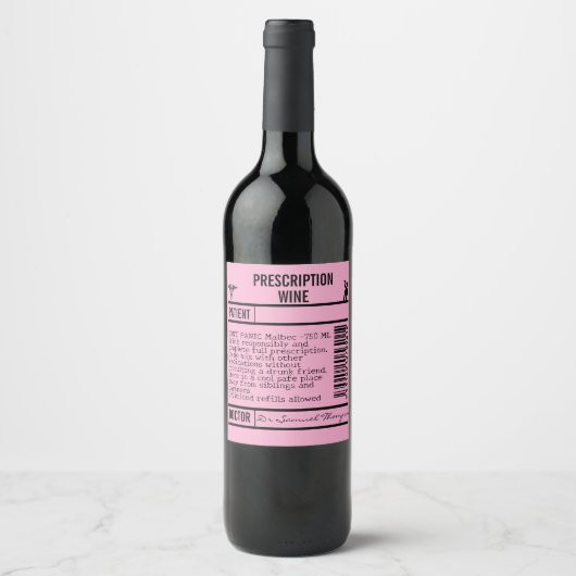 FUN editable Wine Labels for WINE Weinetikett (Vorderseite)