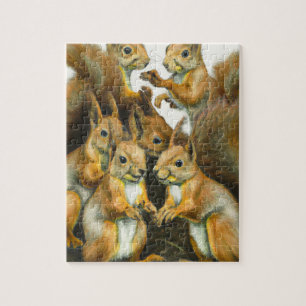 Fun Eichhörnchen Tierwelt Natur Kunst Puzzle