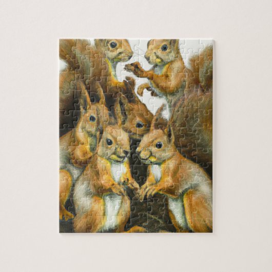 Fun Eichhörnchen Tierwelt Natur Kunst Puzzle (Vertikal)