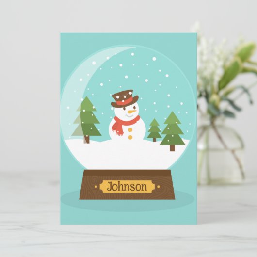 FUN! Einladung von Snowman - Personalisiert - Name (Stehend Vorderseite)