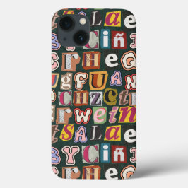 Fun einzigartige handgezeichnete Buchstaben farben Case-Mate iPhone Hülle