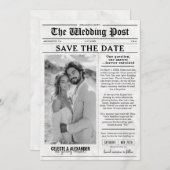 Fun Einzigartige Zeitung Save the Date Foto Hochze Einladung (Vorne/Hinten)