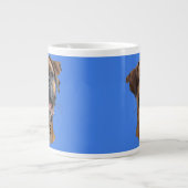 Fun Einzigartiger Boxer Dog Vater Lover Foto Blau Jumbo-Tasse (Vorderseite)