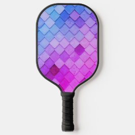 Fun Einzigartiges Lila rosa Fliesenmuster Pickleball Schläger