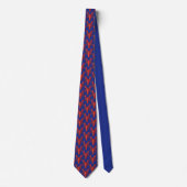Fun Electric Blue Necktie mit rotem Hummer Muster Krawatte (Vorderseite)