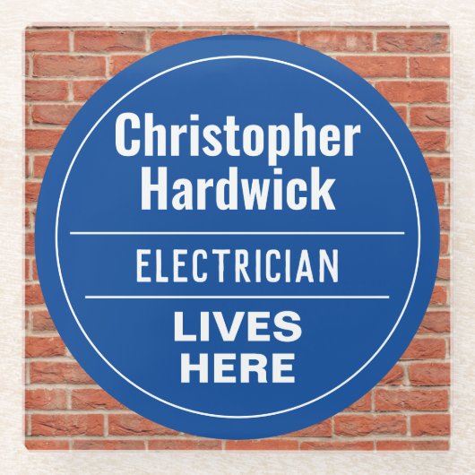 Fun Electrician Wall Plaque Style Glass Untersetze Glasuntersetzer (Vorderseite)