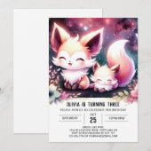 Fun Elegant Fox Geburtstag Einladung (Vorne/Hinten)