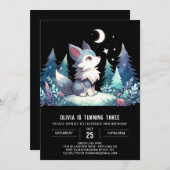 Fun Elegant Wolf Birthday Einladung (Vorne/Hinten)
