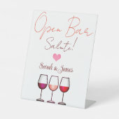 Fun elegante Hochzeitsfeier mit offenen Bar Podest Sockelschild (Vorderseite)