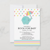 Fun Elephant Baby Shower Book for Baby Einladung (Vorderseite)