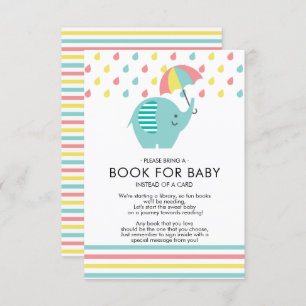 Fun Elephant Baby Shower Book for Baby Einladung