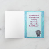 Fun Elephant Belated Birthday Card Karte (Innenseite)