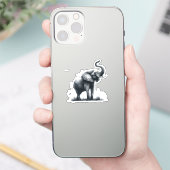 Fun Elephant Big First Impression Zitat Tierkunst Aufkleber (Telefon)