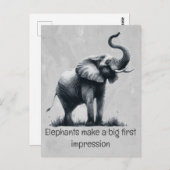 Fun Elephant Big First Impression Zitat Tierkunst Postkarte (Vorne/Hinten)