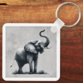 Fun Elephant Big First Impression Zitat Tierkunst Schlüsselanhänger (Rückseite)