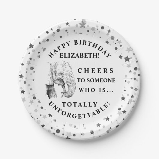 Fun Elephant Birthday Party Paper Teller (Vorderseite)