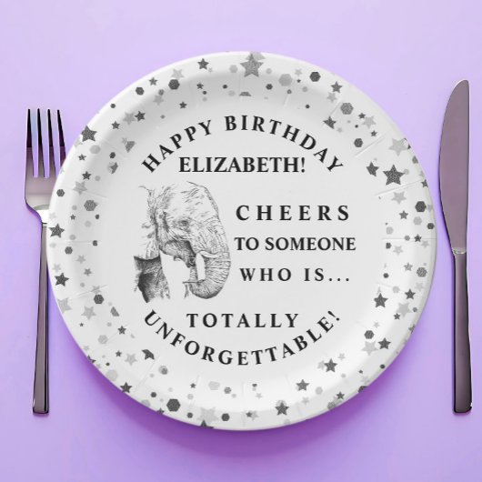 Fun Elephant Birthday Party Paper Teller