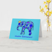 Fun Elephant Geburtstagskarte Karte (Gelbe Blume)