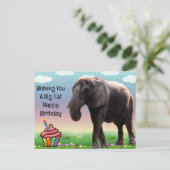 Fun Elephant Geburtstagskarte Postkarte (Stehend Vorderseite)